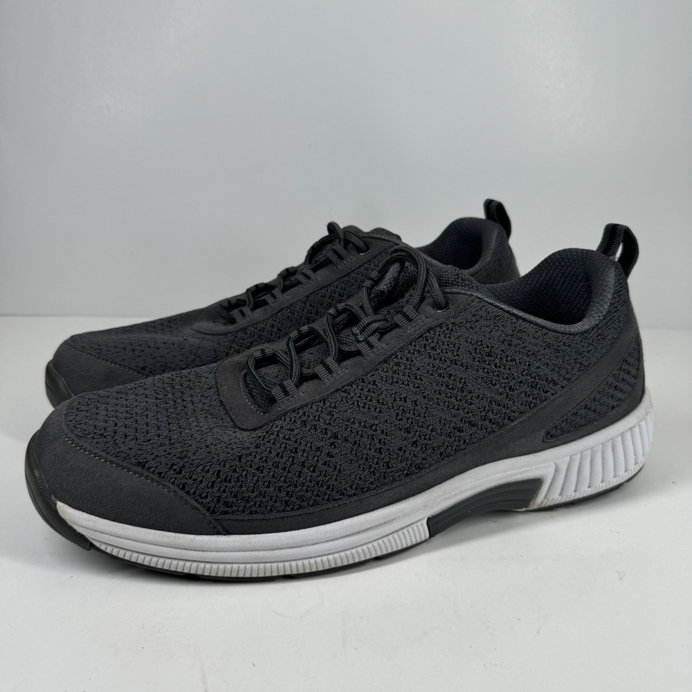 Orthofeet Lava Stretch Knit Men's US 11.5D Dark Grey Orthopedic Walking Sneakers